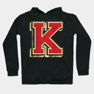 Vintage Letter K ✪ Retro typography style capital letters Hoodie